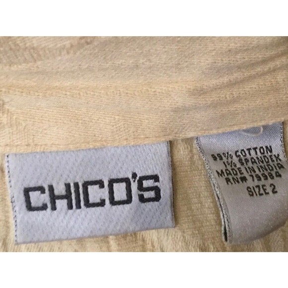 Chico's Jacket Top Yellow Textured Fabric Size 2 - Picture 5 of 8